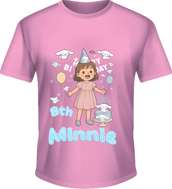 Kaos Ulang Tahun Anak Perempuan Tema Cinnamoroll - Image 1