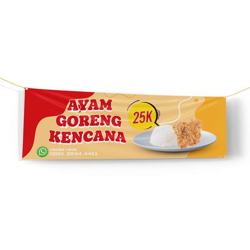 Banner Makanan Ayam Goreng Ceria & Lezat - Image 1