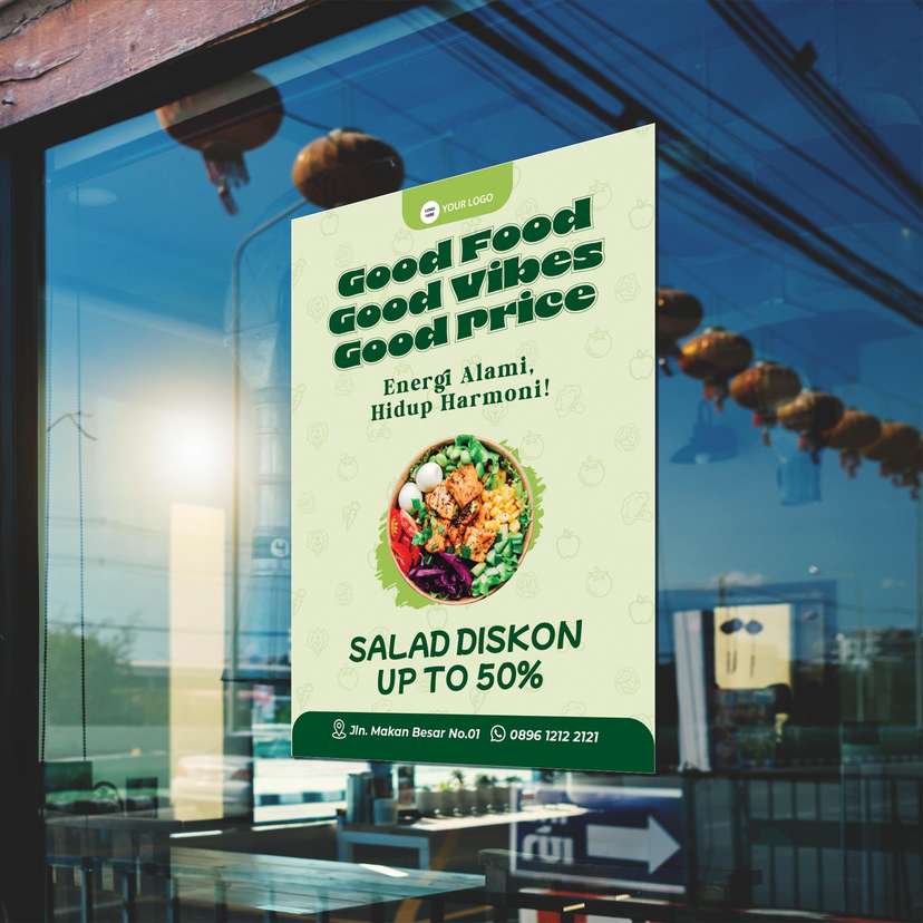 Poster Promo Makanan Good Vibes Salad - Image 1