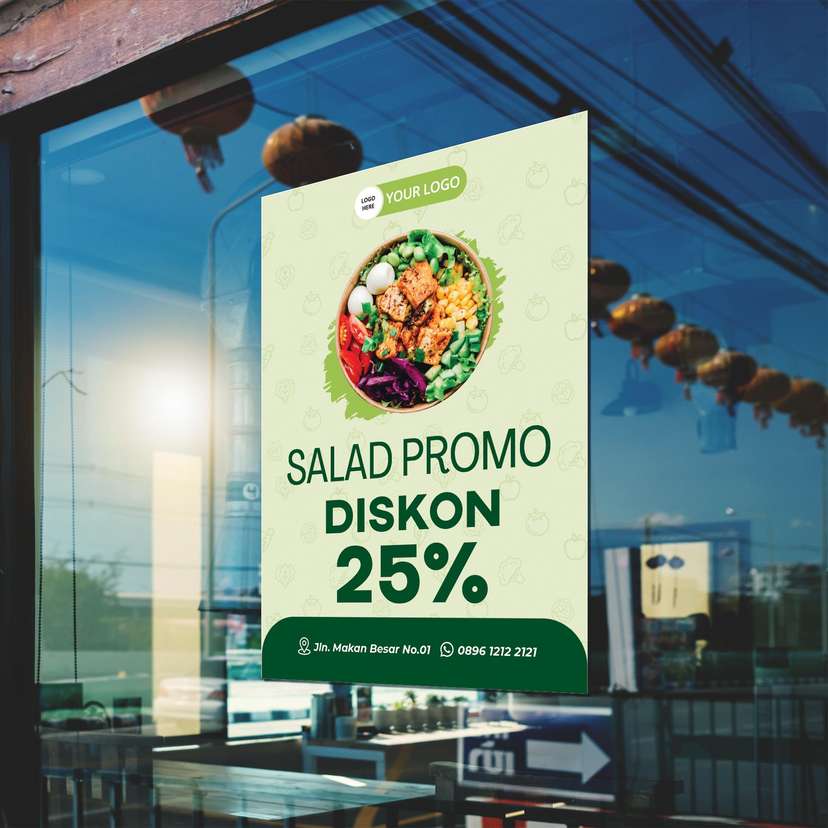 Poster Promo Makanan Salad Segar Diskon Sehat - Image 1