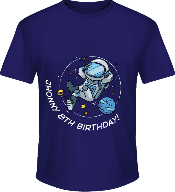 Kaos Ulang Tahun Tema Astronot & Luar Angkasa - Image 1