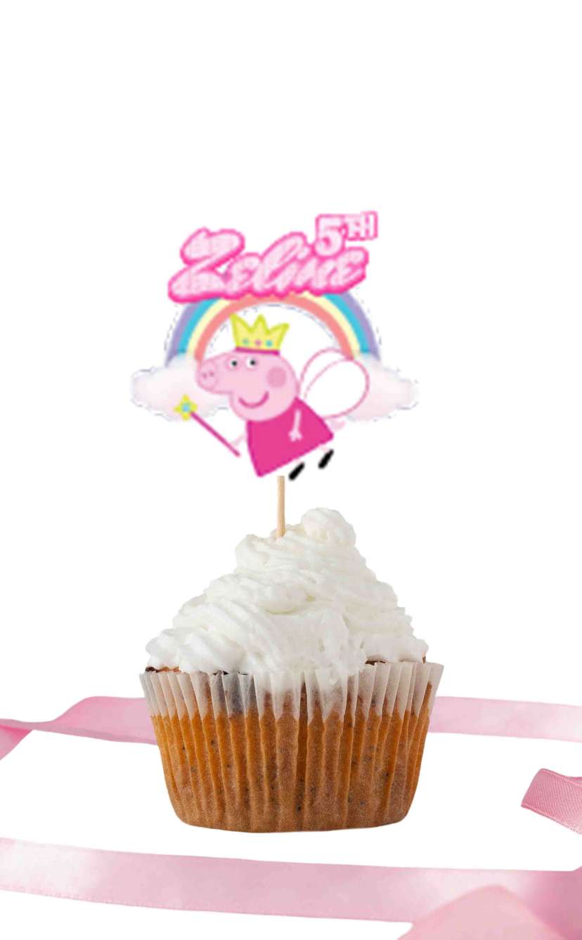 Topper Ulang Tahun Anak Perempuan Tema Fairy Peppa - Image 1