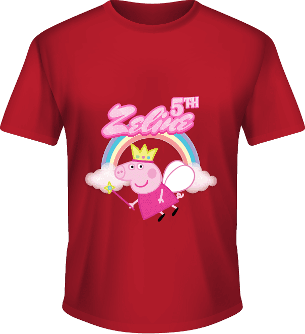 Kaos Ulang Tahun Anak Perempuan Tema Fairy Peppa - Image 1