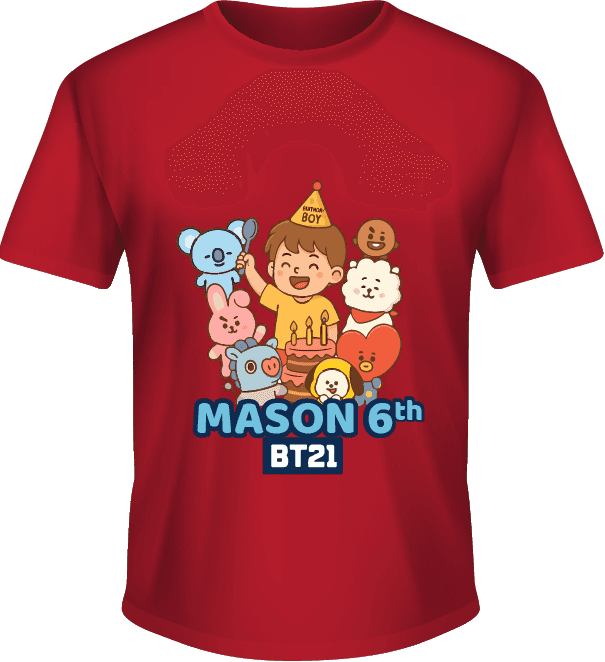 Kaos Ulang Tahun Anak Laki-Laki BT21 - Image 1