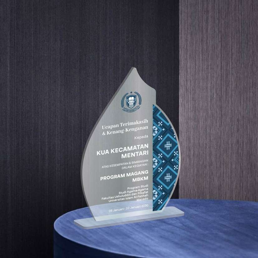 Plakat Akrilik Kenang-Kenangan Magang - Motif Tradisional Nusantara 🧵 - Image 1