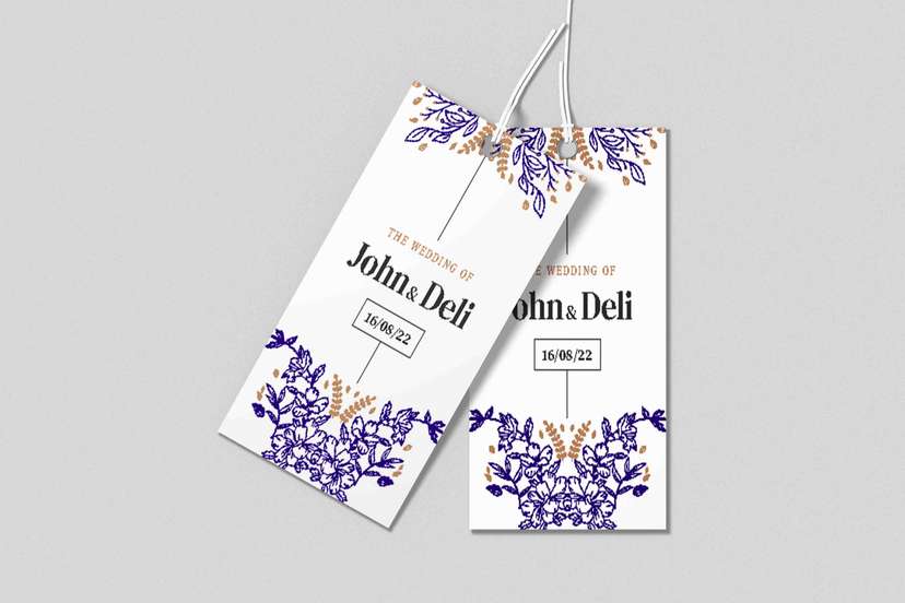 Hang Tag Pernikahan Klasik Elegan - Image 1