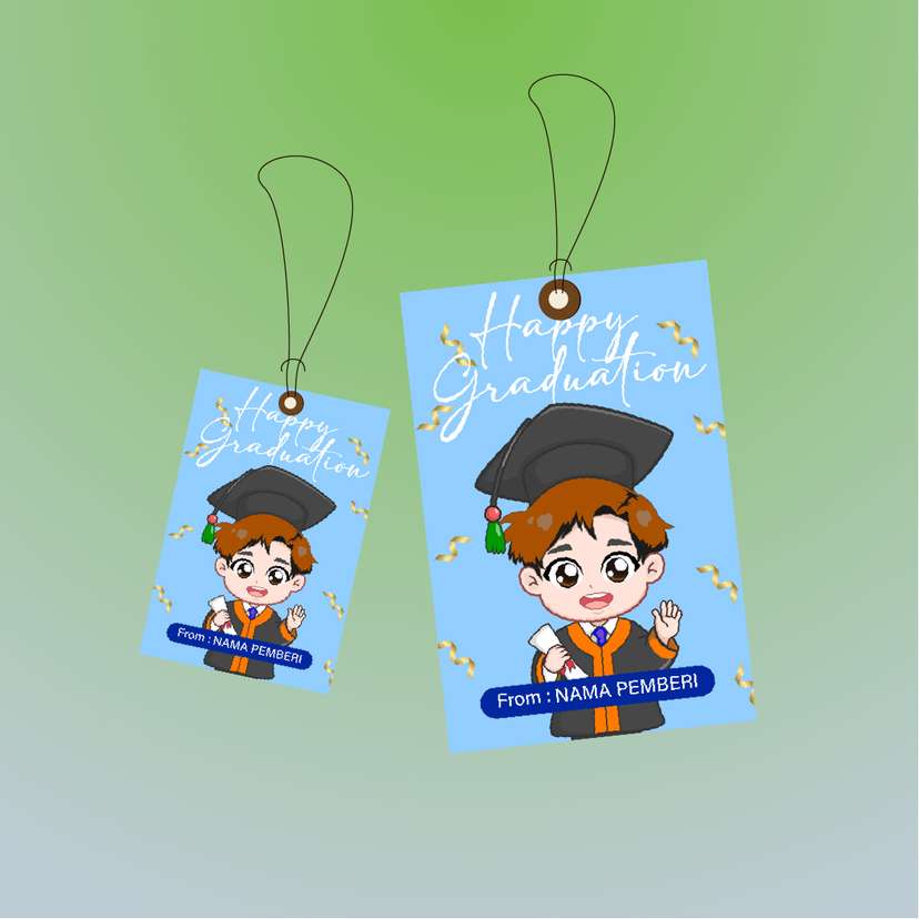 Hangtag Graduation Kartun Anak Laki-Laki Salam - Image 1