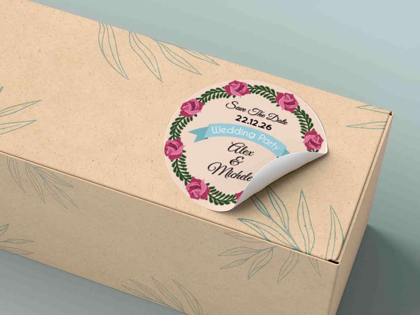 Stiker Wedding Party Bunga Mawar - Image 1