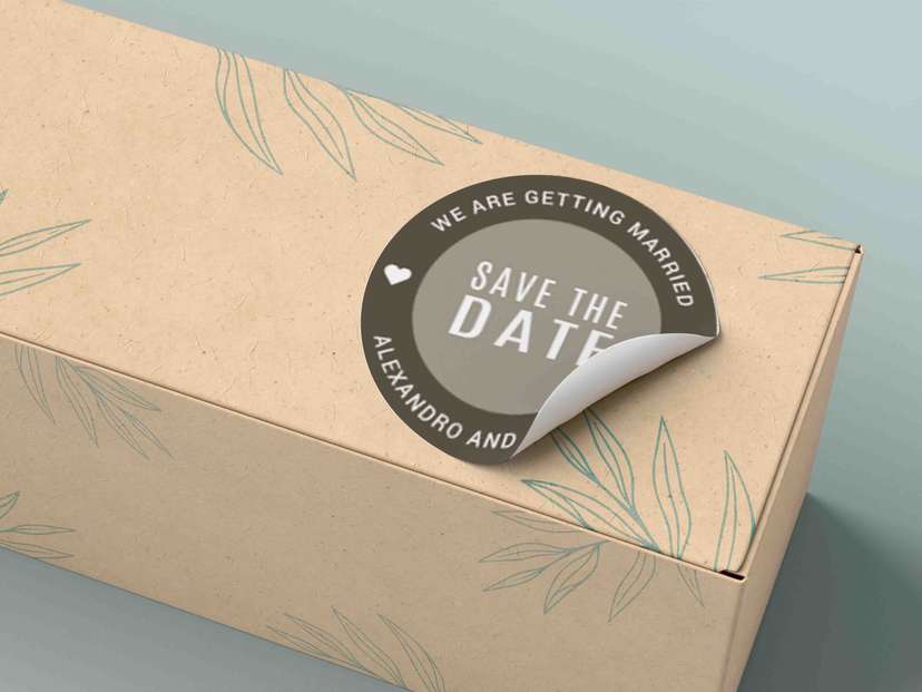 Stiker Save The Date Minimalis Monokrom - Image 1