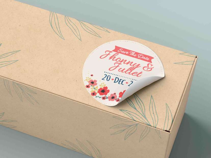 Stiker Save The Date Floral Ceria - Image 1