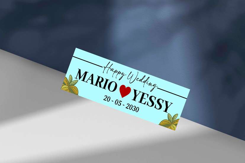 Wedding Plat Elegant Biru Muda Bunga - Image 1