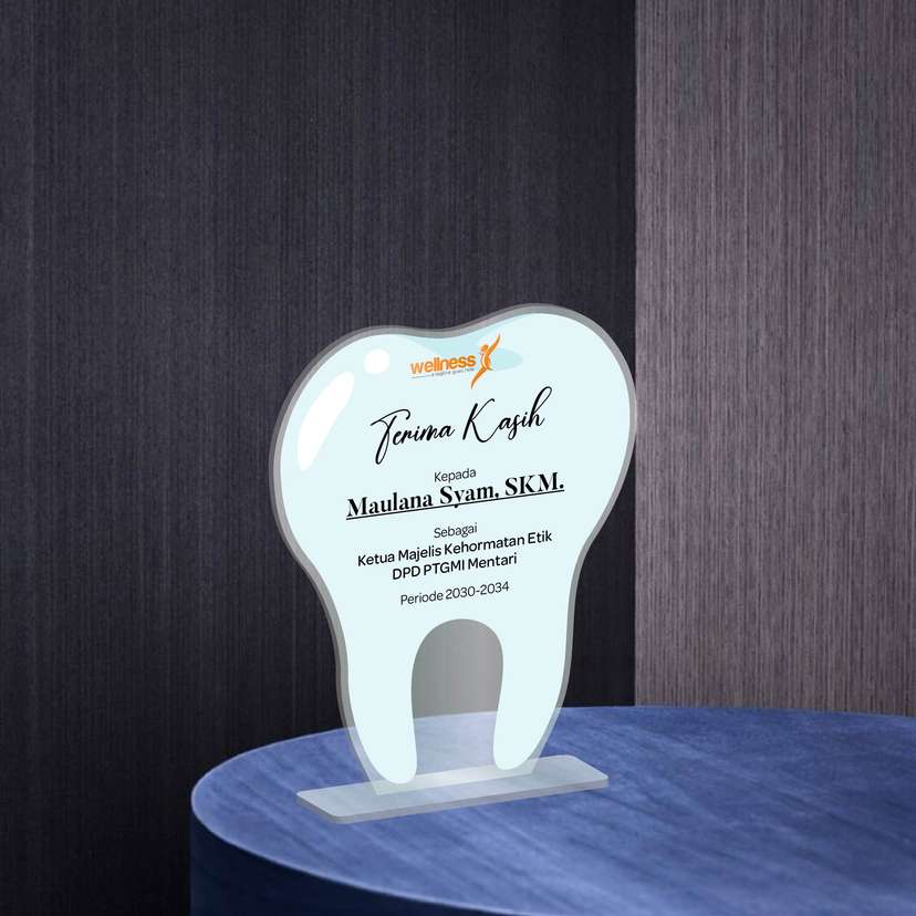 Plakat Akrilik Terima Kasih Profesi Kesehatan – Desain Gigi Kartun 🦷  - Image 1