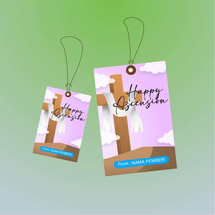 Hangtag Salib dan Kain Putih di Langit Ungu - Image 1