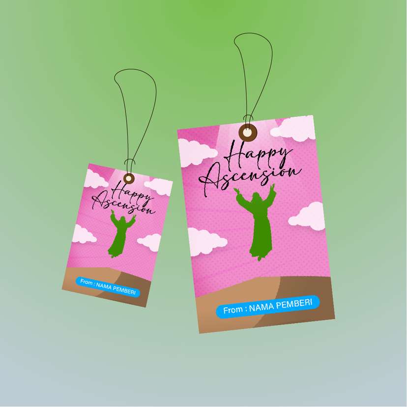 Hangtag  Siluet Yesus Terangkat ke Langit - Image 1