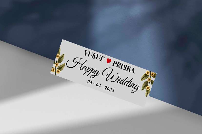 Wedding Plat Floral Putih Abu - Image 1