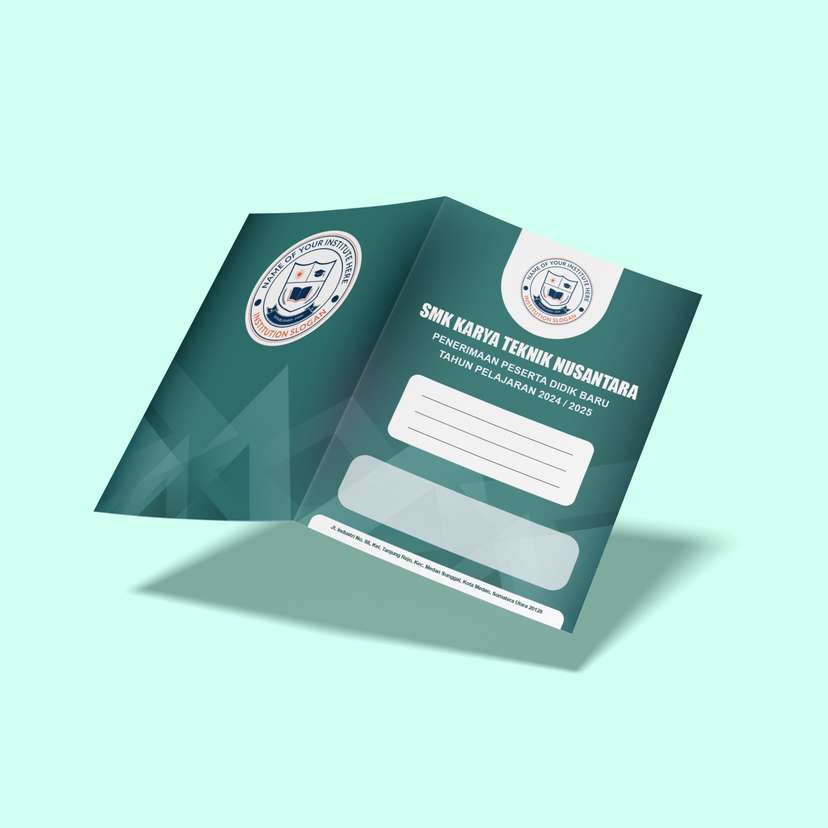 Map Folder Dengan Design Hijau Toska Geometris  - Image 1