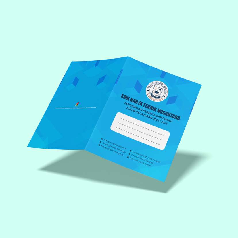 Map Folder Dengan Design Biru Putih Bergaris Dinamis - Image 1