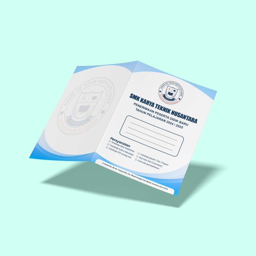 Map Folder Dengan Design Putih Biru Bersih - Image 1