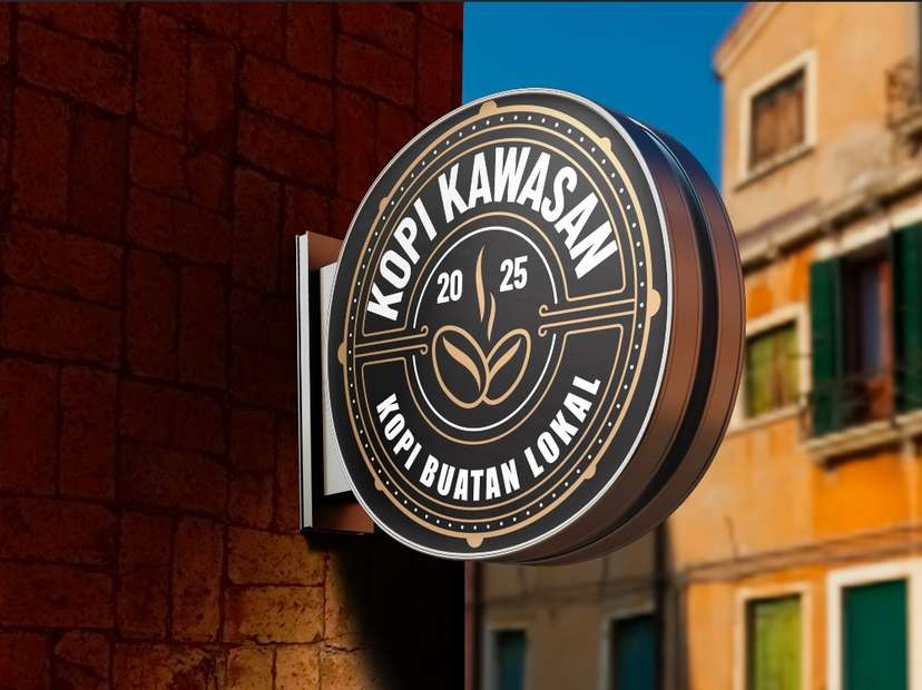 Neon Sign Box Kopi Kawasan dengan Nuansa Lokal dan Vintage - Image 1