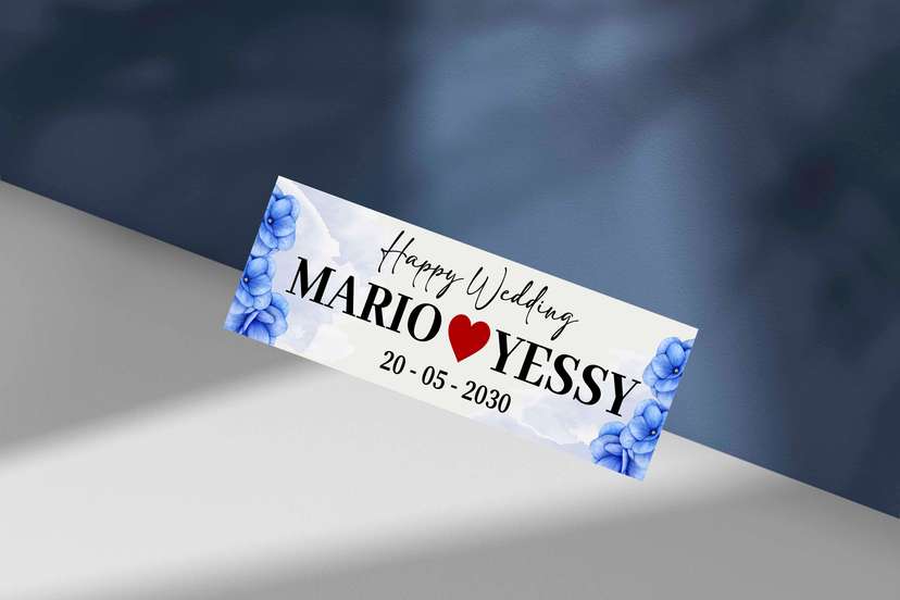 Wedding Plat Floral Blue Bold - Image 1