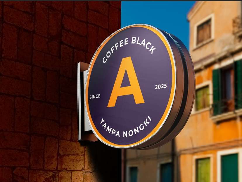 Neon Sign Box Coffee Black A dengan Konsep Bold Urban & Nongkrong - Image 1