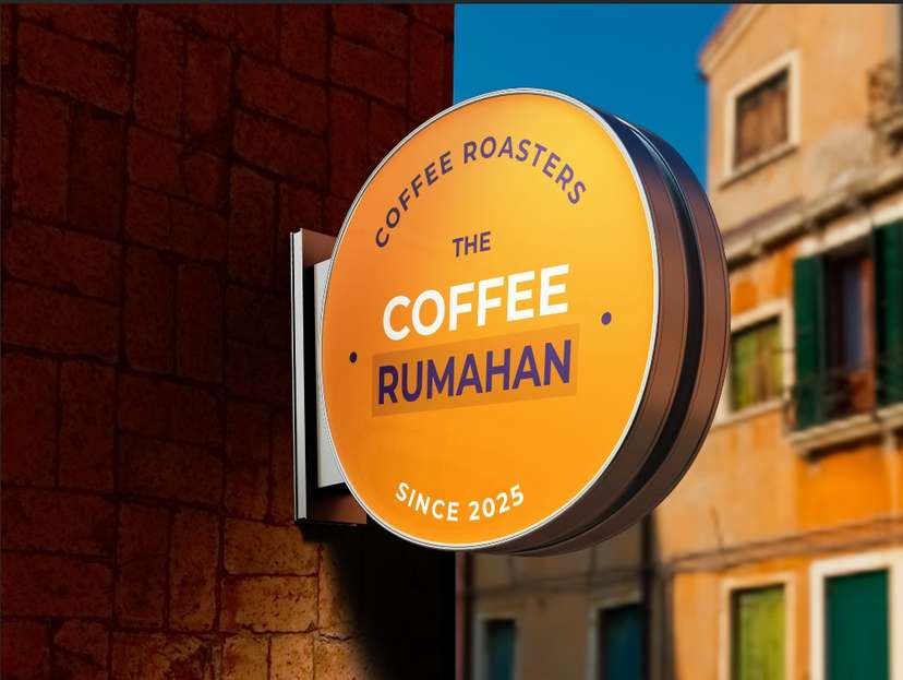 Neon Sign Box The Coffee Rumahan Gaya Cerah & Homey untuk Roastery - Image 1