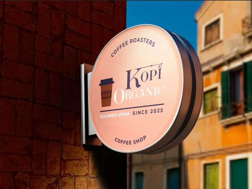 Neon Sign Box Kopi Organic dengan Sentuhan Elegan dan Lokalitas Sulawesi Utara - Image 1