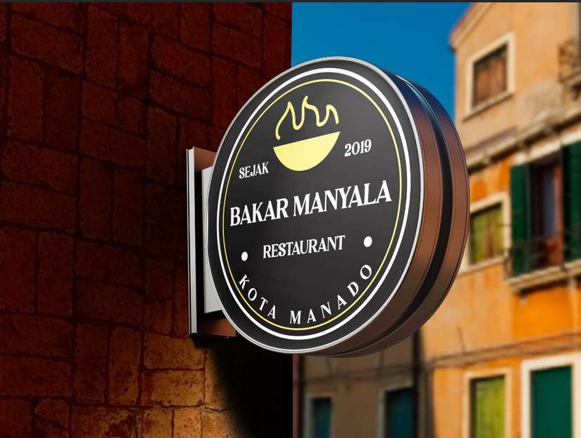 Neon Sign Box Bakar Manyala Restaurant Gaya Minimal Elegan Khas Manado - Image 1