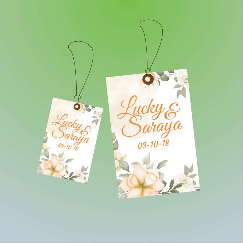 Hangtag Wedding Elegant Beige - Image 1