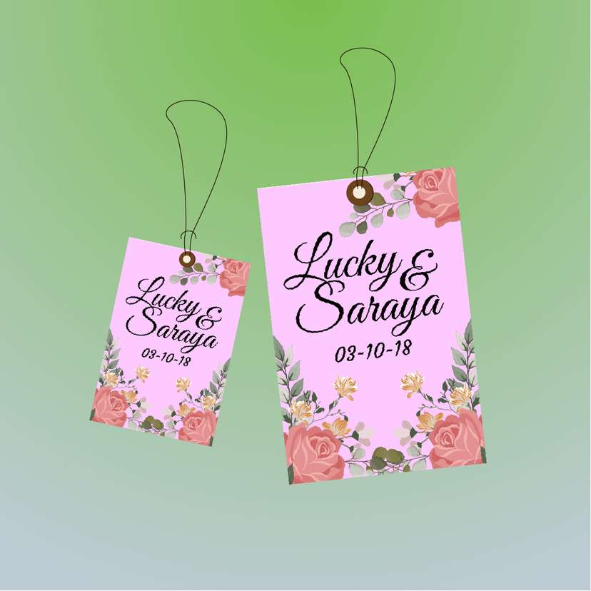 Hangtag Wedding Soft Romantic Pink - Image 1