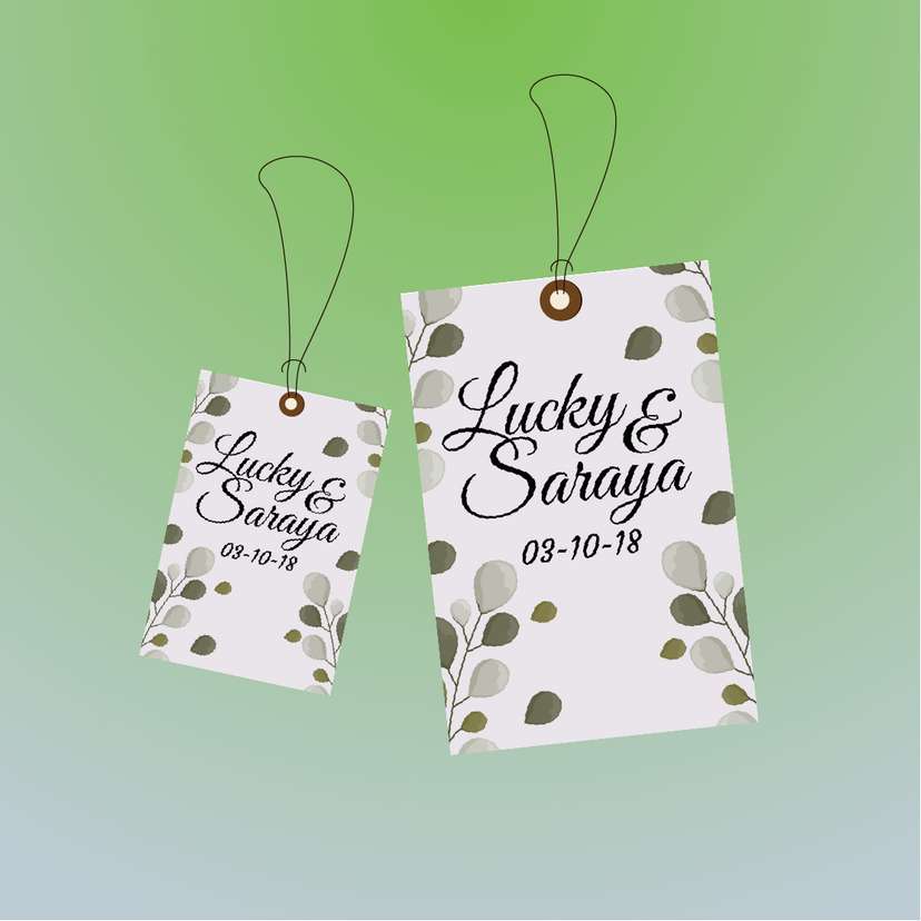 Hangtag Wedding Daun Eucalyptus - Image 1