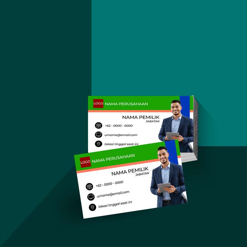 Kartu Nama Bisnis dengan Nuansa Hijau Profesional - Image 1