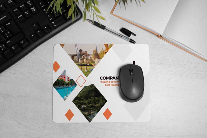 Mousepad Custom Corporate dengan Kolase Foto & Pola Diamond - Image 1