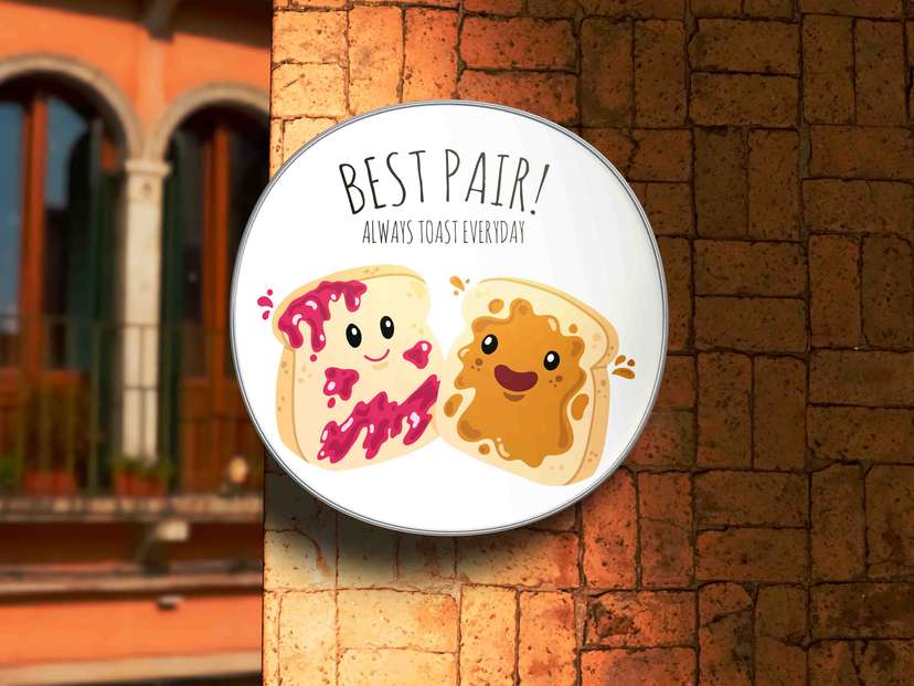 Neon Box Desain Roti Selai Lucu & Ceria untuk Toko Roti atau Kafe - Image 1