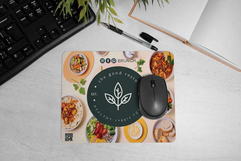 Mousepad Nuansa Sehat & Elegan untuk Branding Restoran Vegetarian - Image 1