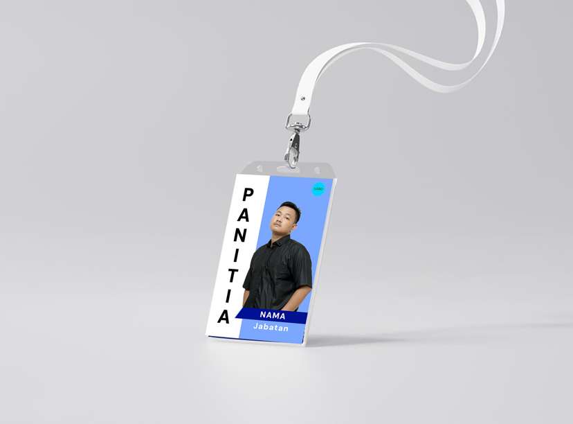ID Card Panitia Vertikal Biru Putih - Image 1