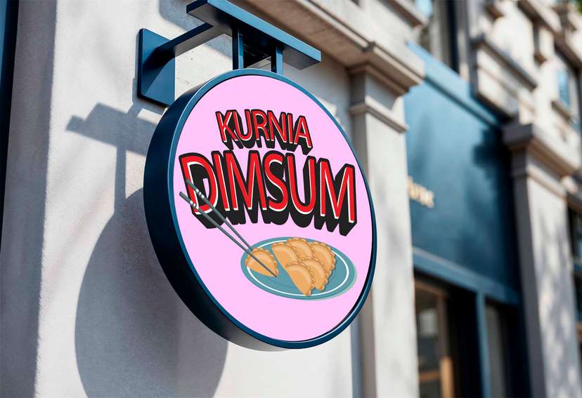 Neon Box Dimsum Estetik dengan Warna Pink Ceria - Image 1