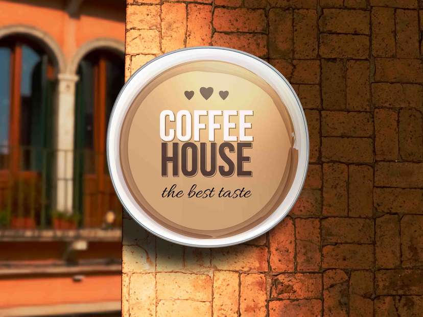 Neon Box Café Bundar Estetik - Image 1