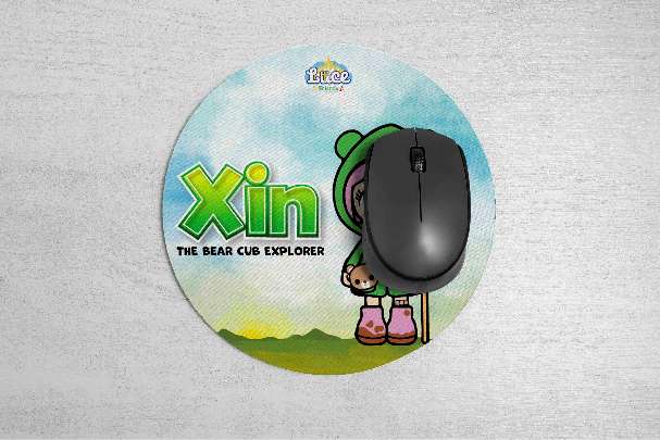 Mousepad Bulat Xin The Bear Cub Explorer - Image 1