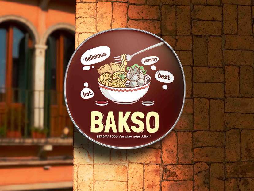 Desain Neon Box Bakso Retro - Image 1