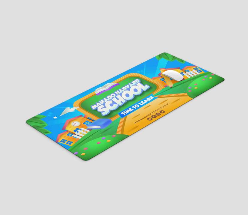 Mousepad Panjang Desain Edukasi Warna-warni dengan Tema “Time to Learn” - Image 1
