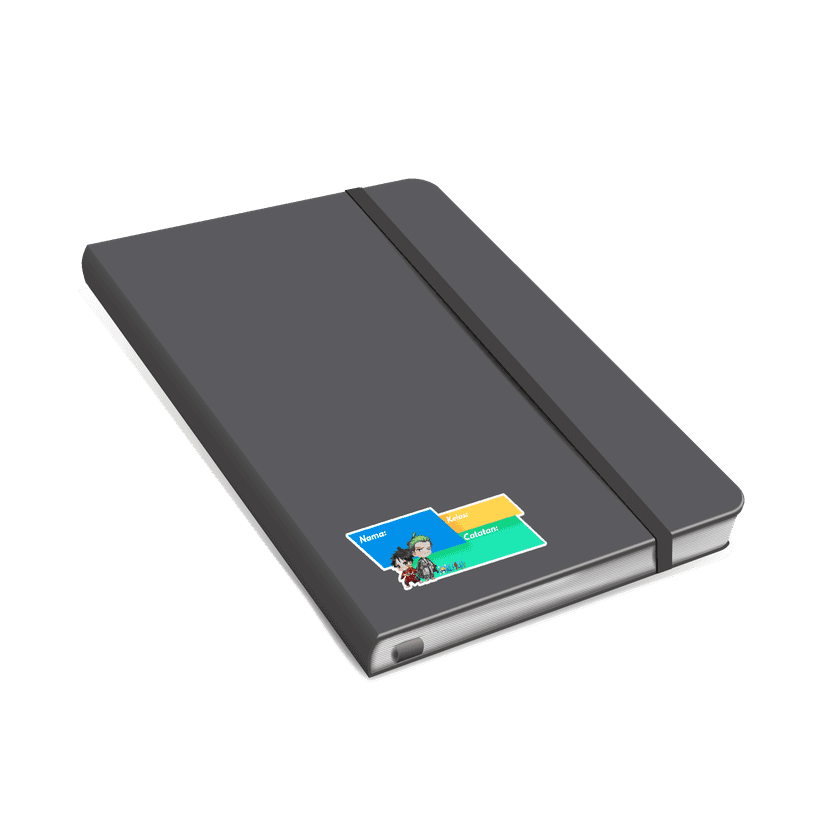 Stiker Nama Anak One Piece Chibi Luffy & Zoro - Image 1