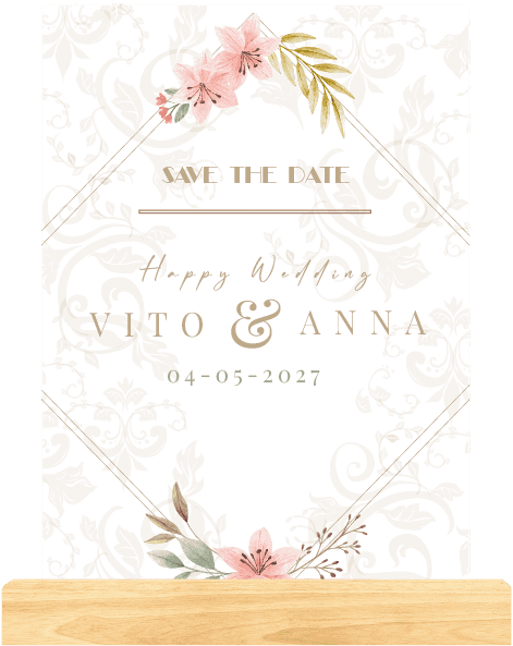 Dream LED Save The Date Floral Soft - Image 1