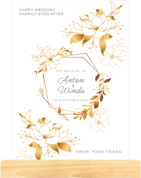 Dream LED Wedding Black & Gold Floral - Image 1