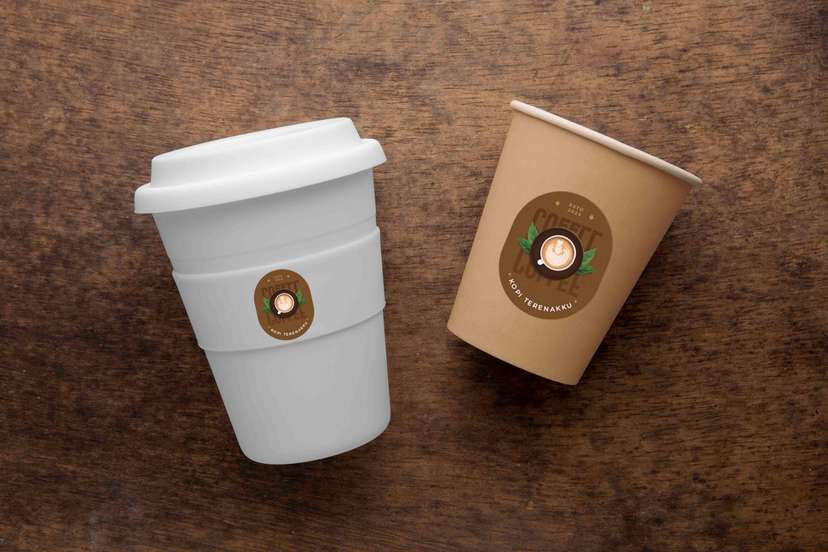 Stiker Cup Kopi Premium - Image 1