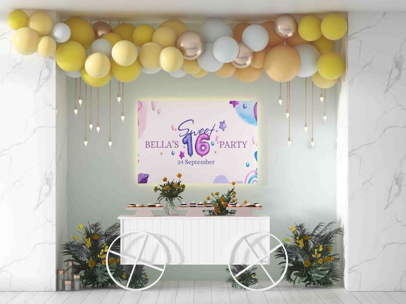 Baliho Sweet 16 Party Pastel - Image 1