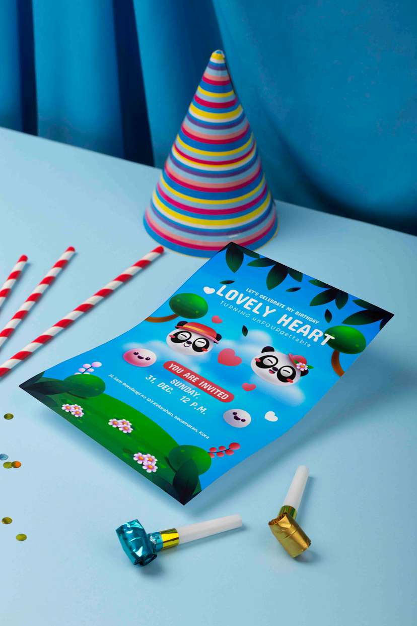 Undangan Ulang Tahun Anak Tema Panda - Image 1