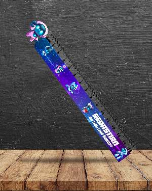 Penggaris Robot Neon Biru Ungu - Image 1