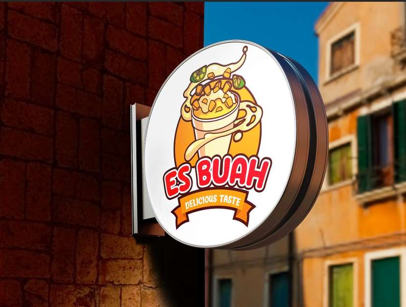 Sign Box Es Buah Logo Minuman Segar Ceria - Image 1