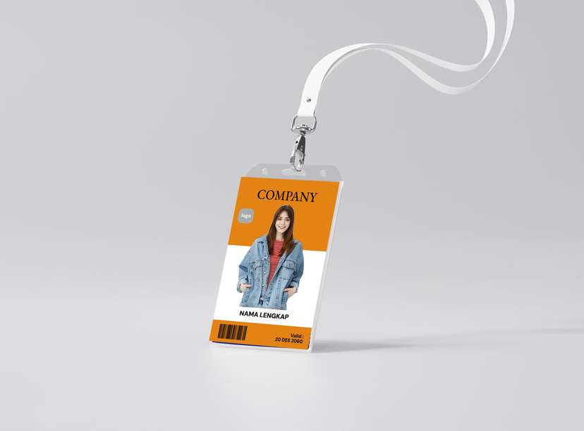 ID Card Perusahaan Oranye Putih Klasik - Image 1